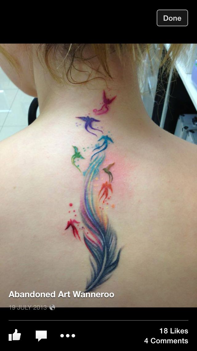 Feather water colour tattoo Abandoned Art in Wanneroo Western Australia |  Feather tattoo colour, Phoenix tattoo