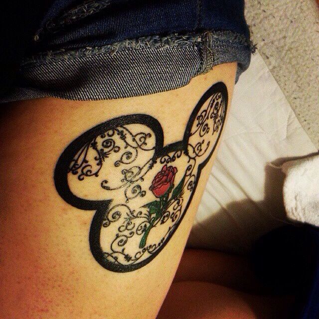 Beauty and the Beast Mickey Mouse tattoo from tumblr. | Tattoo