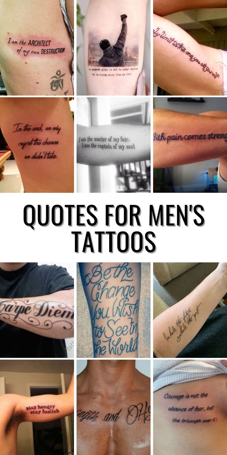 20 Inspiring Quote Tattoo Ideas for Men: Meaningful and Thought-Provoking  Designs for Your Next Ink