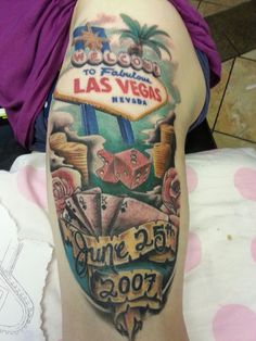 Discover 7 Ideas for My Vegas Sleeve and Poker Tattoo Ideas | vegas strong tattoo, welcome to las vegas tattoo, club tattoo las vegas and more