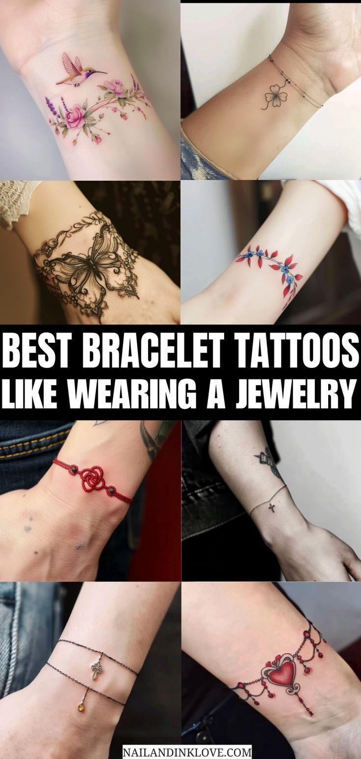 Best Wrist Bracelet Tattoos For Women Like Wearing Jewelry