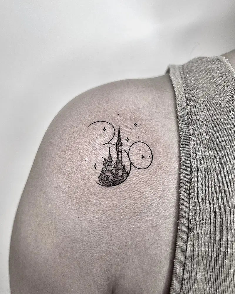 Simple Disney Castle Tattoo
