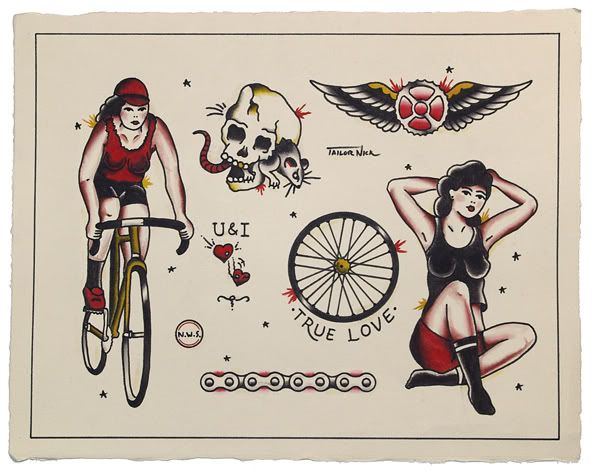 Nyki this is for you! traditional heart with banner tattoo designs | ... These Out Vintage Bicycle Design Tattoos