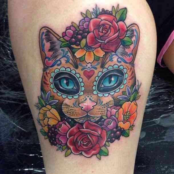 50 Stunning Sugar Skull Tattoo Design Ideas & Their Meanings