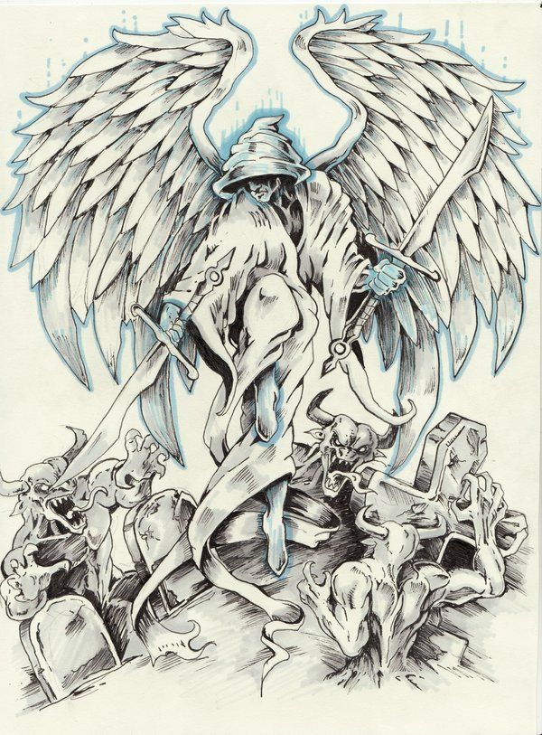 Angel tattoo comission by samurai30.deviantart.com on @deviantART