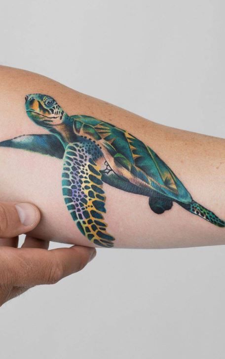 150+ Cute Sea Turtle Tattoos Designs with Meanings (2025)