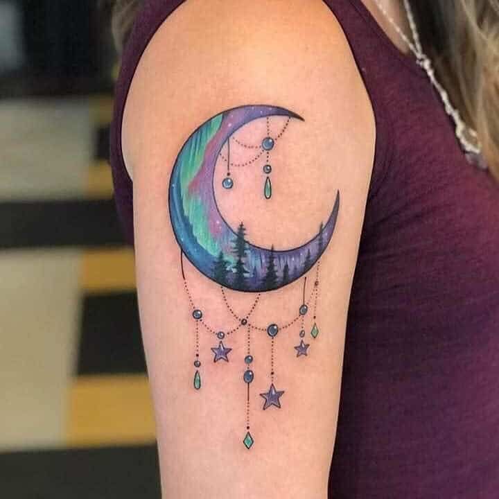 Shining Bright: Cool Moon and Stars Tattoo Ideas