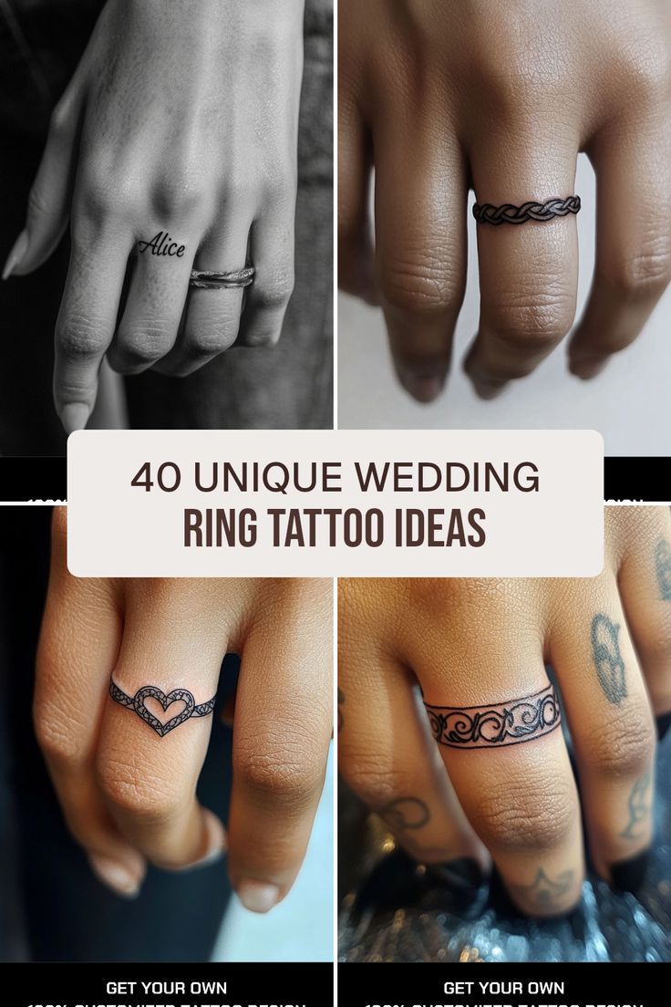 40 Unique Wedding Ring Tattoo Ideas