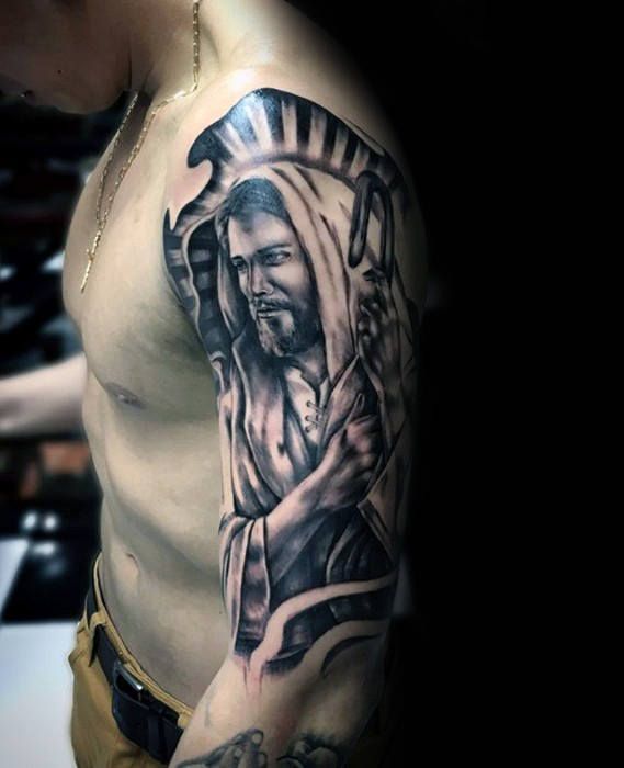 60 Jesus Arm Tattoo Designs for Men