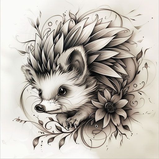 Hedgehog Tattoo Sketch Kit