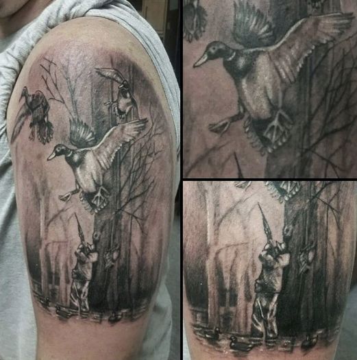Duck hunting tattoo
