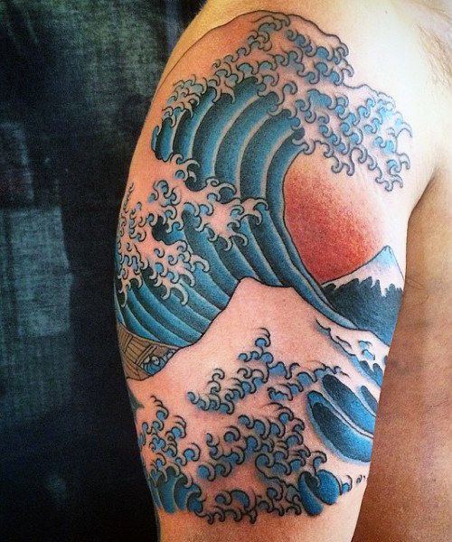 60 Wave Tattoo Designs for Men