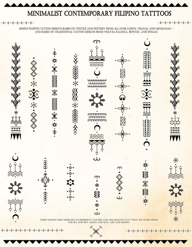 Minimalistic Contemporary Filipino Tattoo Motifs & Reference - Etsy