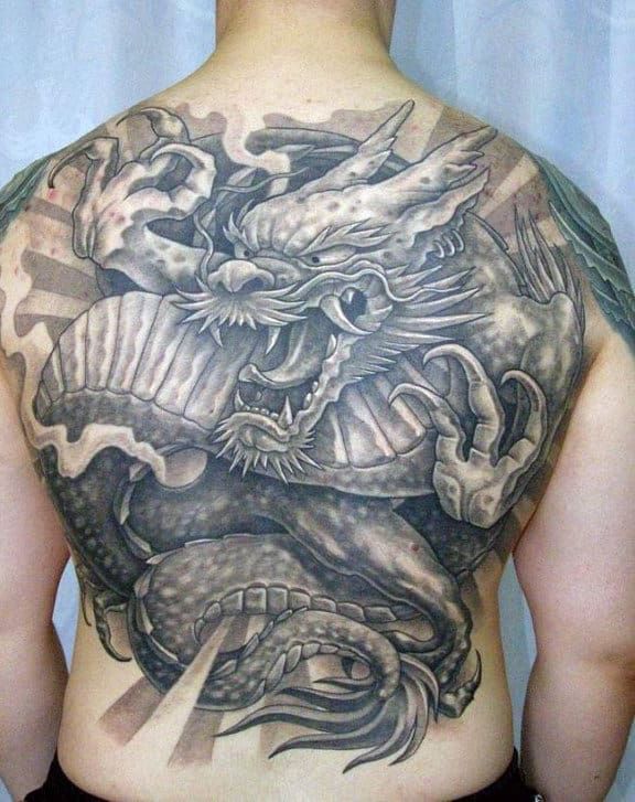 60 Stunning Dragon Back Tattoo Designs for Men
