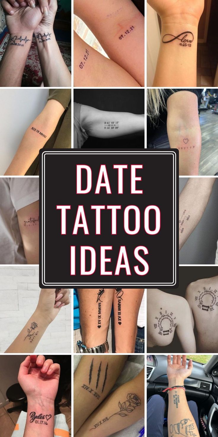 Elegant date tattoo ideas for men leg and roman numerals: Ideal for  birthdays and special occasions