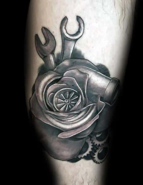 50 Turbo Tattoo Ideas For Men - Turbocharged Designs