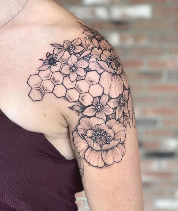 50 Honeycomb tattoo Designs with Meaning