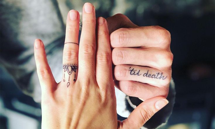 Wedding ring finger tattoos, Ring tattoo designs, Wedding finger tattoos