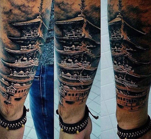 50 Epic Japanese Temple Tattoo Designs for Men
