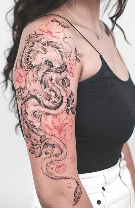 20 Fierce Dragon Tattoo Designs for Women