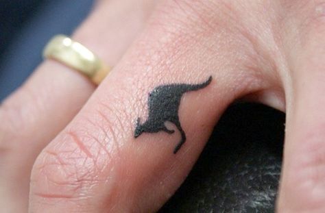 Tiny kangaroo tattoo