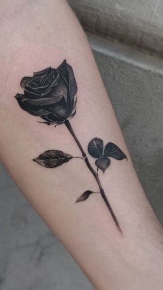 Black Rose Bud Tattoo