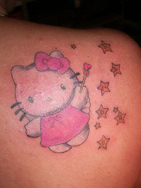 35+ Cute and Crazy Hello Kitty Tattoo Design Ideas