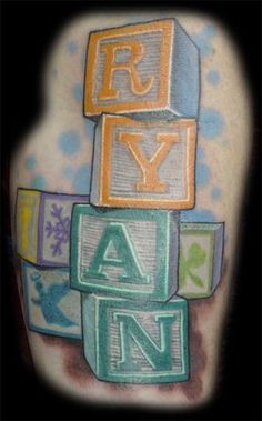 11 Building Blocks ideas | baby name tattoos, tattoos with kids names, baby  tattoos