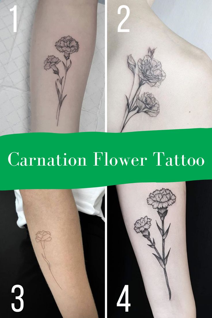 Beautiful Carnation Tattoo Ideas + Their Meaning