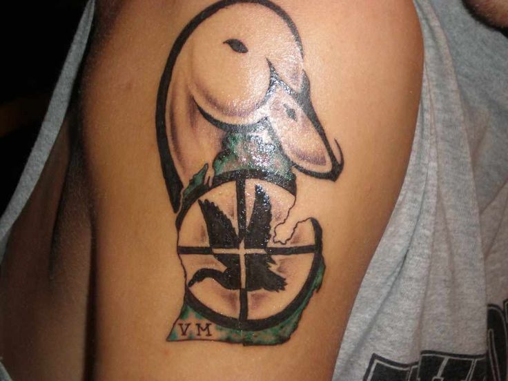 duck hunting sleeve tattoo