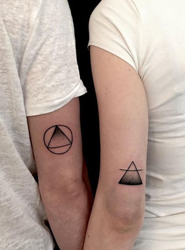 33 Triangle Couple Tattoo Designs For The Love of Geometry