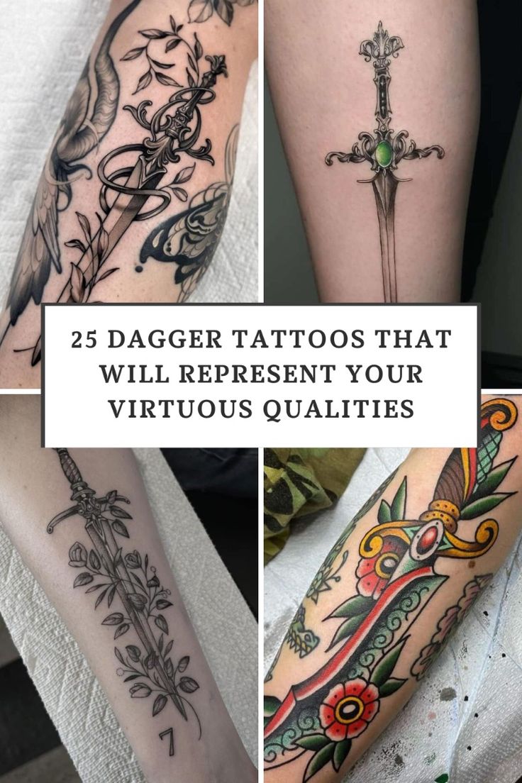 25 Dagger Tattoos That Will Represent Your Virtuous Qualities