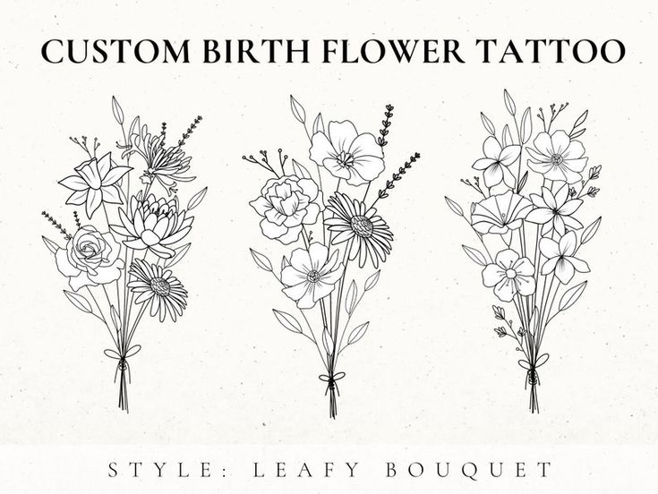 Custom Birth Flower Tattoo Design, Birth Month Flower, Wildflower Tattoo  Design Commission, Custom Floral Tattoo, Birthday Flower Tattoo - Etsy