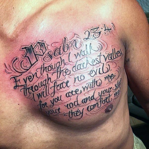40 Psalm 23 Tattoo Designs for Men