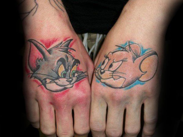 40 Classic Tom and Jerry Tattoo Designs for Men