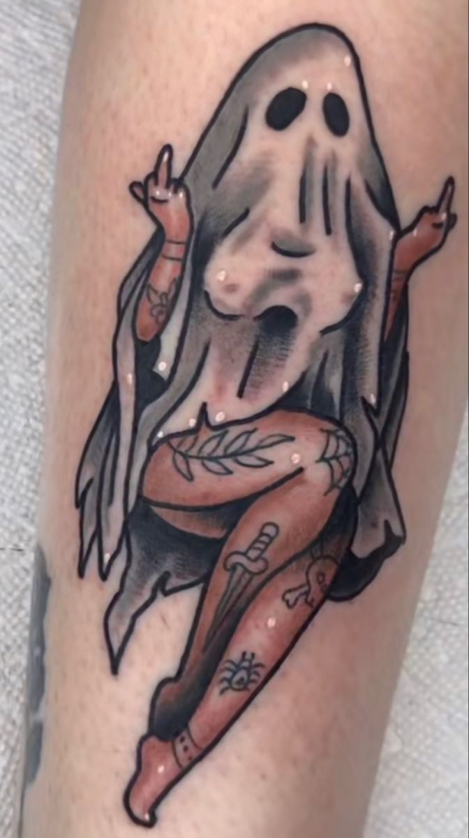 Endearing Chills: Show Off Your Style with Cute Scary Tattoo Designs"