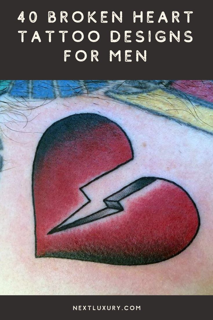 40 Broken Heart Tattoo Designs For Men - Split Ink Ideas