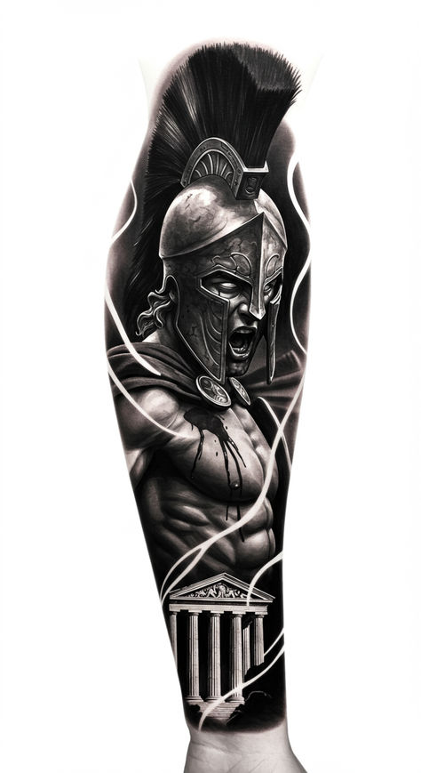 Gladiator and Coliseum Tattoo