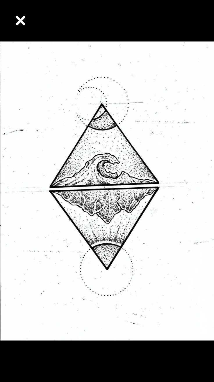 Geometric Diamond Tattoo with Bird
