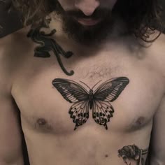 Discover 7 Mens Butterfly Tattoo and Tattoo Papillon Ideas | chest tattoo men, men moth tattoo, trippy butterfly tattoo ideas and more