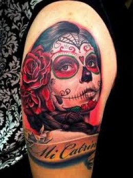Day Of The Dead Tattoo Designs And Meanings-Day Of The Dead Tattoo Ideas  And Pictures