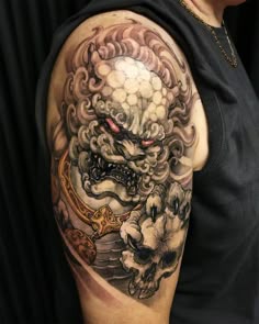 Discover 22 Fuu Dog Tattoos and Foo Dog Tattoo Design Ideas | japanese foo  dog, foo dog shoulder tattoo, foo dog forearm tattoo design and more
