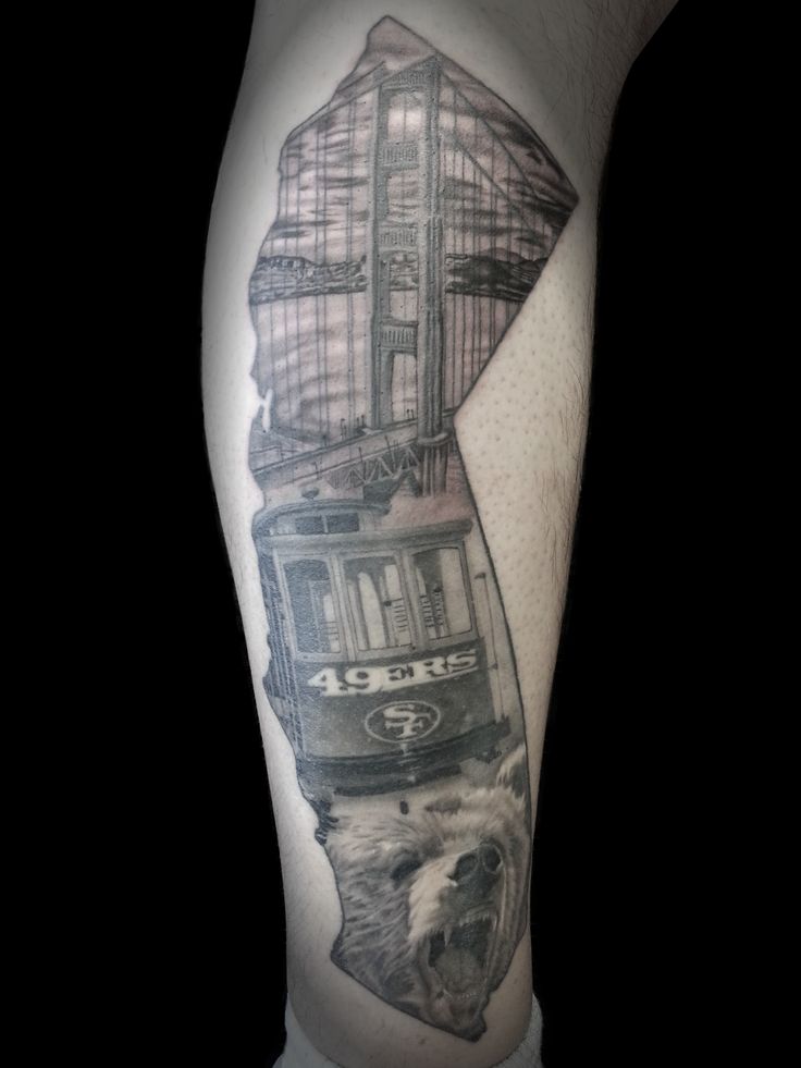 California/49ers Tribute Tattoo Everything Healed But The Bridge Background