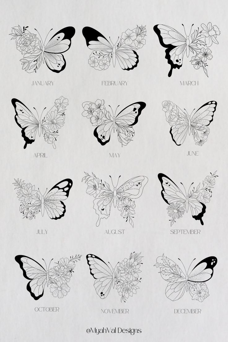 Birth Flower Butterfly Tattoos | Butterfly Tattoo