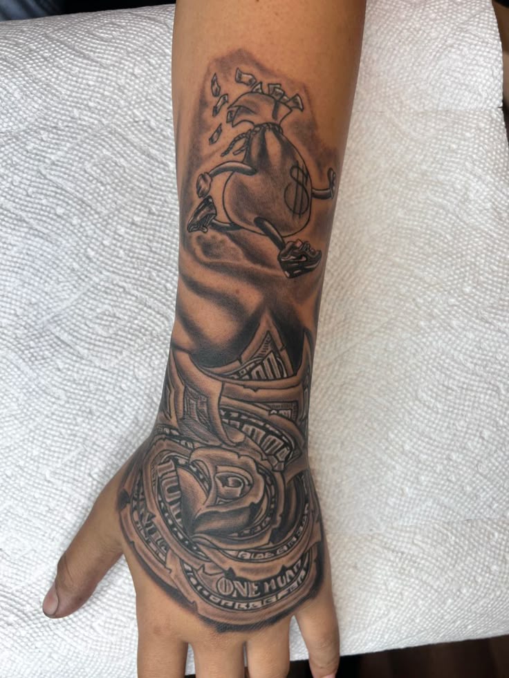 Money bag tattoo