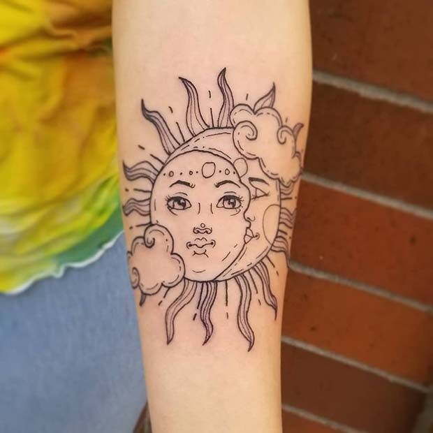 63 Most Beautiful Sun and Moon Tattoo Ideas