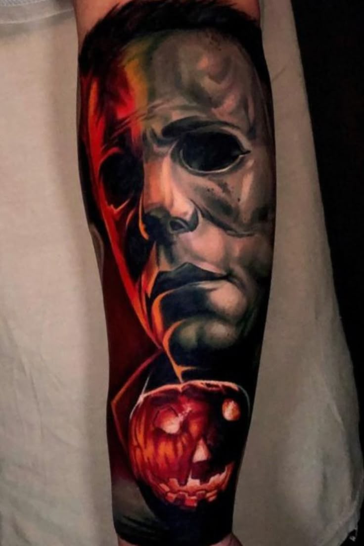 Chilling Michael Myers Sleeve Tattoo Designs