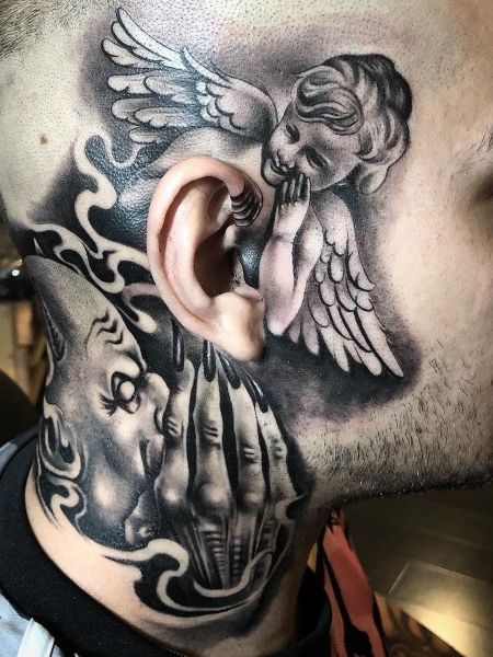 20 Angel Tattoos for Men of Faith