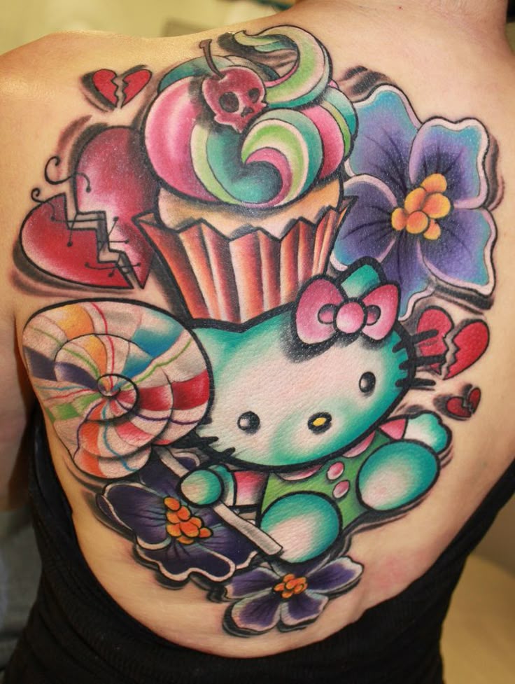 35+ Cute and Crazy Hello Kitty Tattoo Design Ideas