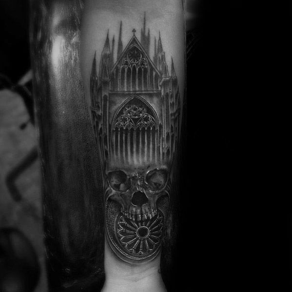 50 Cathedral Tattoo Designs for Men